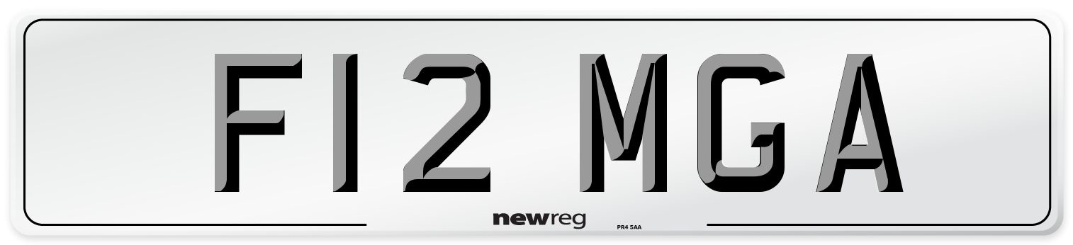 F12 MGA Number Plate from New Reg